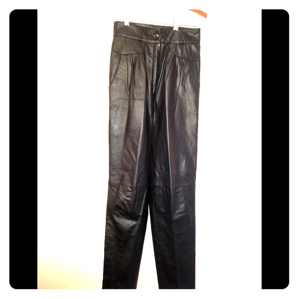 Vintage Toffs leather high waisted motorcycle pant
